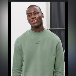 Maison standards green sweatshirt logo eucalyptus activewear casual spring $122